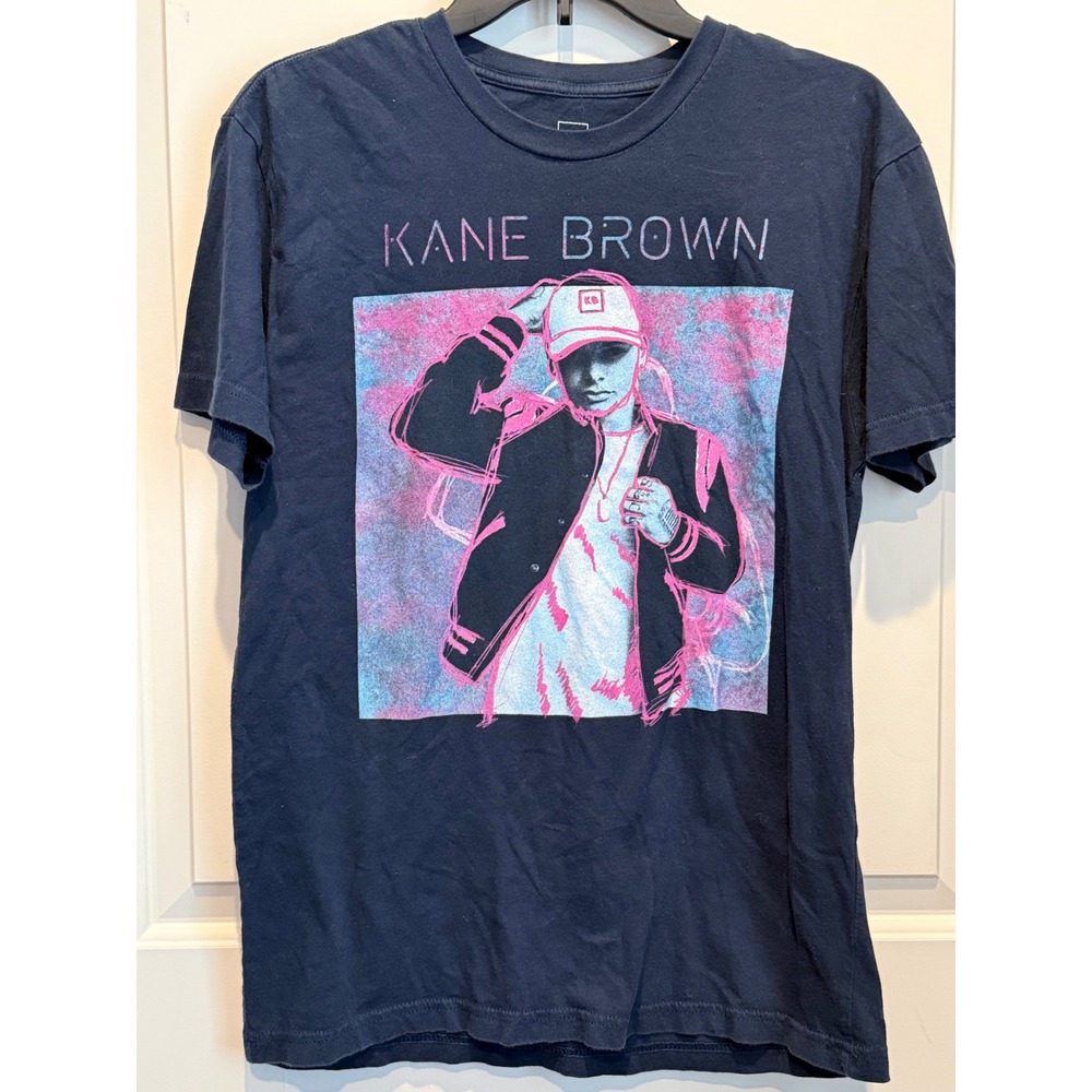 Kane Brown Live Forever Tour T-Shirt Medium Navy Blue Concert Graphic Tee